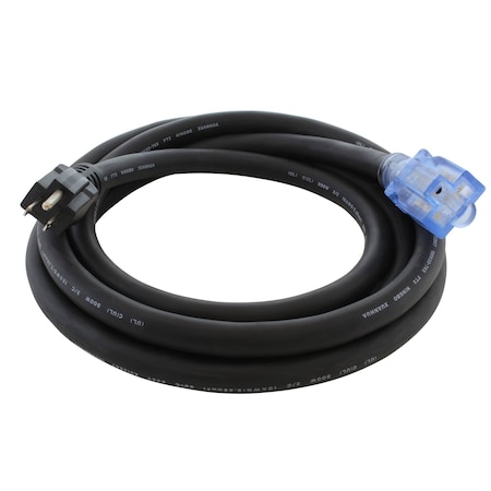 Ac Works SOOW; Cold Weather Extension Cord, 10 AWG, Indoor/Outdoor, 10/3, 1 Outlets, 5-20R, Black, Rubber SD515520-025